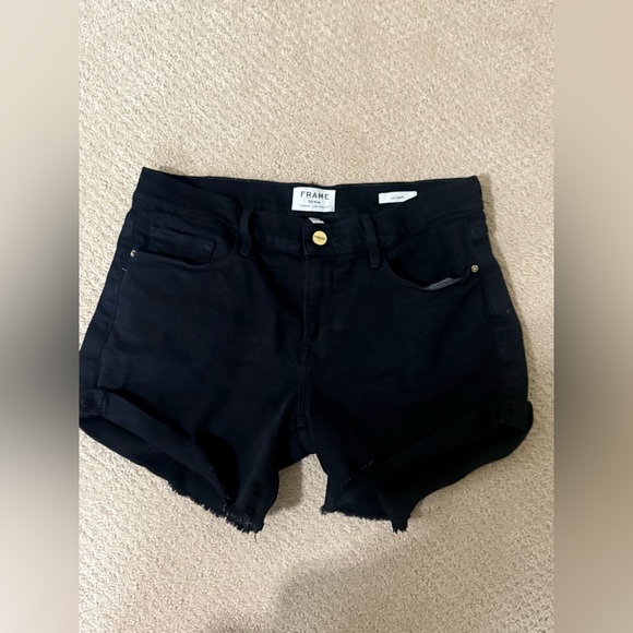 FRAME Le Cutoff Denim Shorts - Black - Picture 7 of 7